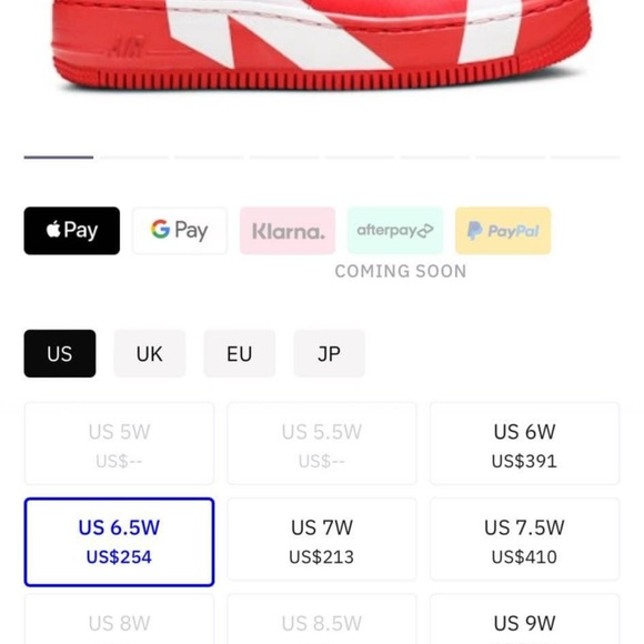 uptown - Women Nike Air Force 1 - RED - women’s size 6.5 - Picture 6 of 8